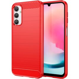 Mobigear Brushed Slim Coque Samsung Galaxy A24 Coque arrière en TPU Souple - Rouge