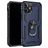 Mobigear Armor Ring Coque iPhone 12 Coque arrière Rigide Anti-Chocs avec Anneau-Support - Bleu
