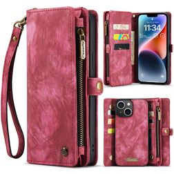 Caseme 008 Housse iPhone 14 Plus Etui avec Coque Détachable Porte-Monnaie - Rouge