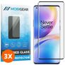 Mobigear Curved OnePlus 8 Pro Verre trempé Protection d'écran - Compatible coque - Noir (Lot de 3)