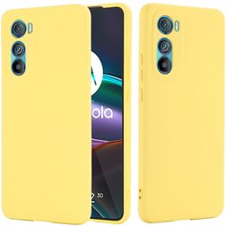 Mobigear Rubber Touch Coque Motorola Edge 30 Coque arrière en Silicone - Jaune