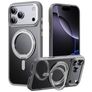 Mobigear Frosted Mag Coque iPhone 17 Pro Max MagSafe Coque arrière Rigide avec Support Amovible - Gris