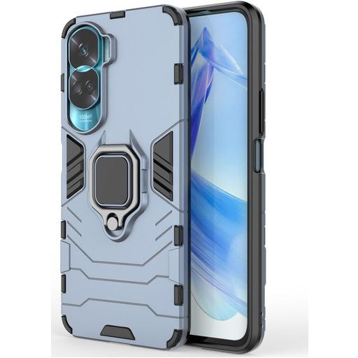 Mobigear Armor Ring Coque Honor 90 Lite Coque arrière Rigide Anti-Chocs avec Anneau-Support - Bleu Marin