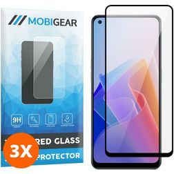Mobigear Premium OPPO Reno 7 Lite Verre trempé Protection d'écran - Compatible Coque - Noir (Lot de 3)