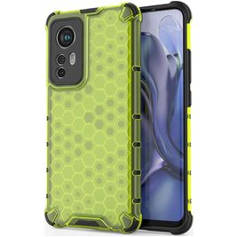 Mobigear Honeycomb Coque Xiaomi 12 Coque arrière Rigide Anti-Chocs - Vert