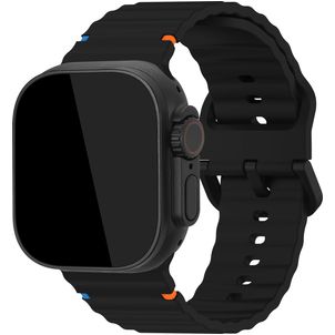 Mobilize Buckle Bracelet Silicone Apple Watch Fermeture boucle ardillon - 49/46/45/44 mm - Noir
