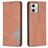 Mobigear Rhombus Slim Housse Motorola Moto G54 Etui - Marron