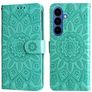 Mobigear Sunflower Housse Samsung Galaxy S26 Etui Porte-Monnaie - Vert