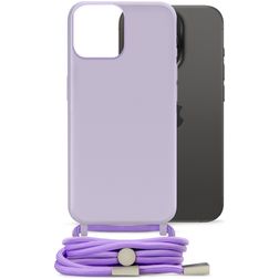 Mobilize Lanyard Gelly iPhone 15 Pro Coque avec cordon en TPU Souple - Pastel Purple