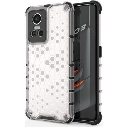 Mobigear Honeycomb Coque Realme GT Neo 3 Coque arrière Rigide Anti-Chocs - Blanc
