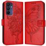 Mobigear Butterfly Housse Samsung Galaxy A16 Etui Porte-Monnaie - Rouge