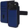 Mobiparts Housse iPhone 17 Pro Etui avec Coque Détachable en Cuir Véritable Porte-Monnaie - Bleu