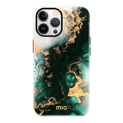MIO iPhone 13 Pro MagSafe Plastique rigide Coque arrière - Green Marble