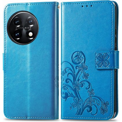 Mobigear Clover OnePlus 11 Étui Portefeuille - Bleu
