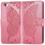 Mobigear Butterfly Housse iPhone 16e Etui Porte-Monnaie - Rose
