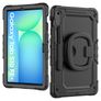 Mobilize Rotating Defender Coque Samsung Galaxy Tab S10 FE Plus Coque arrière en Plastique rigide,Silicone + Bandoulière + Support Amovible - Noir