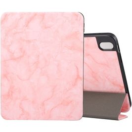 Mobigear Tri-Fold Marble Coque iPad 10 (2022) Etui + Porte-crayon - Rose