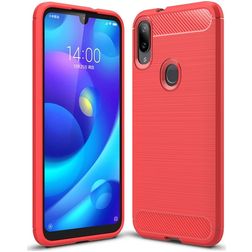 Mobigear Brushed Slim Coque Xiaomi Mi Play Coque arrière en TPU Souple - Rouge