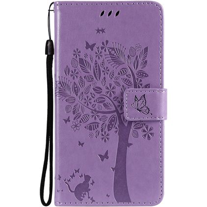 Mobigear Tree Housse Samsung Galaxy S21 Etui Porte-Monnaie - Violet