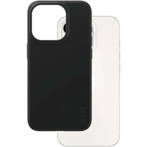 CARE by PanzerGlass Fashionable Coque iPhone 15 Pro Coque arrière en Silicone - Noir