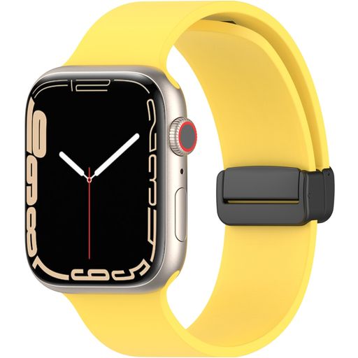 Mobigear Sport Mag Bracelet Silicone Apple Watch Fermeture magnétique - 42/41/40/38 mm - Jaune