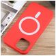 Mobigear Rubber Touch Coque iPhone 15 Plus MagSafe Coque arrière en Silicone - Rouge