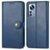Mobigear Snap Button Housse Xiaomi 12 Pro Etui Porte-Monnaie - Bleu