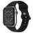 Mobigear Sport Dual Bracelet Silicone Apple Watch Fermeture à clou et passant - 49/46/45/44 mm - Noir
