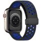 Mobigear Sport Plus Mag Bracelet Silicone Apple Watch Fermeture magnétique - 42/41/40/38 mm - Noir / Bleu