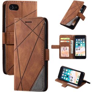 Mobigear Rhombus Housse iPhone SE (2022) Etui Porte-Monnaie - Marron