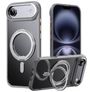 Mobigear Frosted Mag Coque iPhone Air MagSafe Coque arrière Rigide avec Support Amovible - Gris