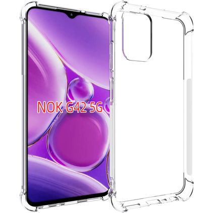 Mobigear Cushion Coque Transparente Nokia G42 Coque arrière en TPU Souple - Transparent