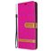 Mobigear Fabric Housse Samsung Galaxy A21 Etui en Tissu Porte-Monnaie - Magenta