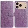 Mobigear Flowers Housse iPhone 17 Pro Etui Porte-Monnaie - Violet