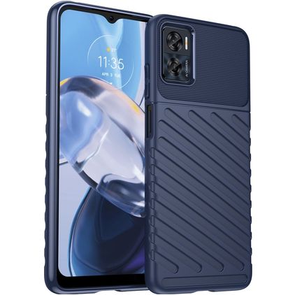 Mobigear Groove Coque Motorola Moto E22i Coque arrière en TPU Souple - Bleu