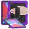 Mobigear SureGrip Xtreme Coque iPad Air 13 Pouces (2024) Coque arrière en Plastique rigide,Silicone + Porte-crayon + Bandoulière + Support Amovible - Violet