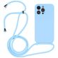 Mobigear Lanyard iPhone 14 Pro Coque avec cordon en Silicone - Baby Blue