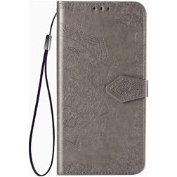 Mobigear Mandala Housse Motorola Edge (2020) Etui Porte-Monnaie - Gris