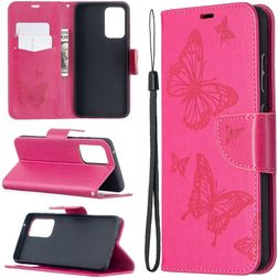 Mobigear Butterfly Housse Samsung Galaxy A52 Etui Porte-Monnaie - Magenta