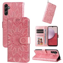 Mobigear Sunflower Housse Samsung Galaxy A14 Etui Porte-Monnaie - Magenta