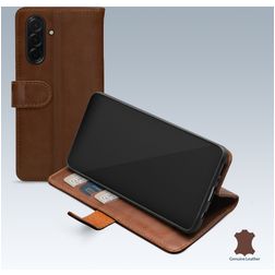 Mobilize Wallet Housse Samsung Galaxy A37 Etui en Cuir Véritable Porte-Monnaie - Marron