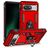 Mobigear Armor Ring Coque Google Pixel 8a Coque arrière Rigide Anti-Chocs avec Anneau-Support - Rouge