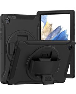 Mobigear SureGrip Coque Samsung Galaxy Tab A8 10.5 (2021) Coque arrière en Plastique rigide,Silicone + Support Amovible - Noir