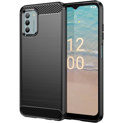 Mobigear Brushed Slim Coque Nokia G42 Coque arrière en TPU Souple - Noir