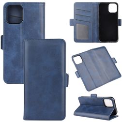 Mobigear Slim Magnet Housse iPhone 12 Etui Porte-Monnaie - Bleu