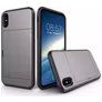 Mobigear Card Coque iPhone XS Coque arrière Rigide Anti-Chocs avec Porte-Cartes - Gris