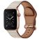 Mobigear Venezia Bracelet Cuir pour Apple Watch Fermeture boucle ardillon - 49/46/45/44 mm - Beige