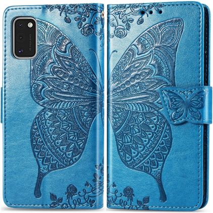 Mobigear Butterfly Housse Samsung Galaxy A41 Etui Porte-Monnaie - Bleu