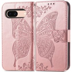Mobigear Butterfly Housse Google Pixel 8a Etui Porte-Monnaie - Rose doré
