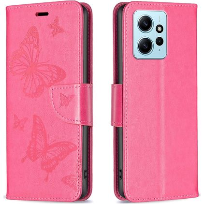Mobigear Butterfly Xiaomi Redmi Note 12 Étui Portefeuille - Magenta